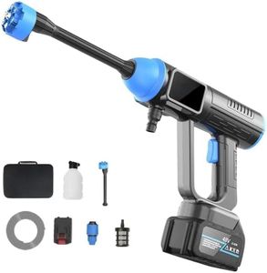 Elexiq 6 in 1 48V Portable Pressure Washer with Rechargeable Battery12000mah Cordless Pressure Washer Gun Cordless Power Washer Gun | Handheld Pressure Washer for Car Floor Cleaning (Model-3)