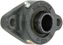 Sealmaster SFT-16 Standard Duty Flange Cartridge Unit, 2 Bolt, Regreasable, Felt Seals, Setscrew Locking Collar, Cast Iron Housing, 1" Bore, 4-7/8" Overall Length, 3-57/64" Bolt Hole Spacing Width, 17/32" Flange Height, ±2 Degrees Misalignment Angle