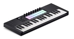 Novation Launchkey Mini 37 [MK4] — Portable 37 Mini-Key, USB, MIDI Keyboard Controller with DAW Integration. Chord Mode, Scale Mode, Drum Pads, and Arpeggiator. Includes Music Creation Software Bundle