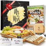 DELUXY Mr and Mrs Cheese Board - Wedding Gifts For Couples Unique 2024, Newlywed Gifts, Bridal Shower Gifts, Mr and Mrs Gifts, Bride and Groom Gifts, Wedding Anniversary Present, His and Hers Gifts