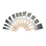 ProDec Decorator's Dozen Paint Brush Set Including Cutting In Brushes for a Smooth Finish Painting with Emulsion, Gloss, Satin Paints on Walls, Ceilings, Wood, Metal - 2x 1, 5x 1.5, 4x 2, 1x 3 inch