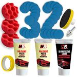 HS Headlight Restoration Kit headlight restorer - Polishing set for dull and blind headlamps - Complete car headlight restoration kit - Headlamp clear set made in EU