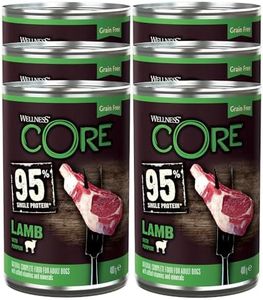 Wellness CORE 95% Lamb & Pumpkin, Nourriture Humide Chien, Pâtée pour Chiens sans Céréales, à Haute Teneur en Viande, Agneau & Poitron, 6 x 400 g