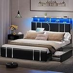 VIAGDO Bed Frame Queen Size with Bo