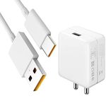 Ultra Fast Type-C Charger for Op-po Reno/2/2Z/2F/Reno 10x Zoom/k3 Charger Original Wall Mobile Charger Qualcomm QC 3.0 Quick Charger with 1m Type C Cable (White, Dash, RVT.C3)