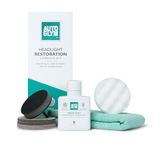 Autoglym Headlight Restoration Complete Kit, Quickly Restore Cloudy And Discoloured Headlights, Designed For Use With An Electric Drill, Includes Sanding Discs, Restoring Compound And Microfibre Cloth