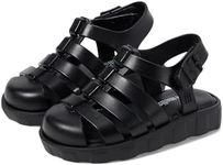 Mini Melissa Girls Megan BB (Toddler) Fisherman Sandal, Black, 6