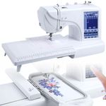 Automatic Sewing Machine Electric Embroidery Machine 158 Built-in Designs with 4" x 9.2" Embroidery Area and LCD Touch Screen, 210 Built-in Letters and 30 Pattern Borders, Sewing Made Easy