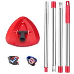 Red Spin Mop Head Base with Mop Handle for Vleda Turbo Spin 2-in-1 Tank Mop Refill Replacement,Triangular Spinning Mop Head Disc for Turbo Smart /EasyWring&Cleaning Mop - Turbo Mop Accessories