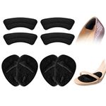 Metatarsal Pads Women, Heel Inserts for Women All Day Reduce Foot Pain, for Stop Feet from Sliding Forward Shoe Inserts for Women for Too Big Shoe (Black)