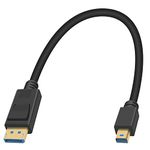 Duttek Mini Displayport to Displayport Cable 1FT, Mini Displayport Male to Displayport Male Cable 8K@60Hz, Support Bi-Directional Transmission Mini DP to DP 1.4 Cable for Gaming Monitor Laptop