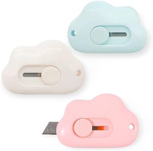 3 Pack Cloud Box Cutter Retractable, Mini Safety Box Cutter Package Opener Cute Pocket Knife Aesthetic School Supplies Office Supplies for Women