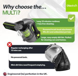 Gtech Multi MK2 Cordless Handheld Vacuum Cleaner – Lightweight Portable