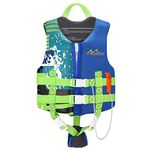 MoKo Swimming Vest for Kids 46-77 lbs, Children Swim Vests Water Activity Equipment Cute Pattern Watersports Swimming Device for Toddlers Boys Girls, L Size - Indigo