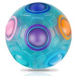 Coolzon Magic Rainbow Ball, Ball Speed cube Puzzle Ball Cube Brain Teasers Educational Toy For Kids & Adults, Blue