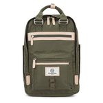 SEVENTEEN LONDON – Modern Urban Unisex Army Green 'Wimbledon' Backpack in a Classic Slim Simple Design – Fits Laptop up to 13”