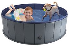 Niubya Foldable Dog Pool, Collapsible Hard Plastic Dog Swimming Pool, Portable Bath Tub for Pets Dogs and Cats, Pet Wading Pool for Indoor and Outdoor, 48 x 12 Inches