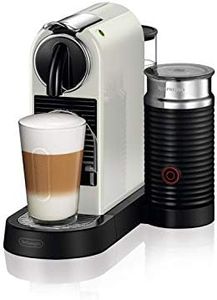 De'Longhi Nespresso Citiz Capsule Coffee Machine with Integrated Aeroccino3 Milk Frother EN267WAE, One Touch, Compact Pod Coffee Machine, White