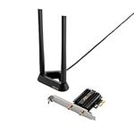 Asus (PCE-AXE59BT) AXE5400 Wi-Fi 6E Tri-Band PCI Express Adapter, Bluetooth 5.2, OFDMA & MU-MIMO, External Base