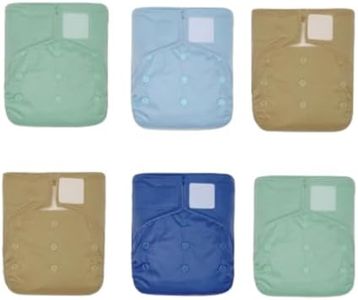 KaWaii Baby One Size Heavy Duty HD2 Cloth Diaper Shells, Reusable, Washable, Leakproof for babies 8-36 lbs - Pack of 6