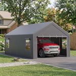 Heavy-Duty 20'x12'x10' Portable Garage Carport with 140g PE Cover, 4 Roll-Up Doors & 4 Vent Windows, All-Weather Shelter for Trucks, Boats, Motorcycles, Vehicles