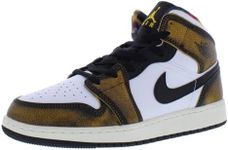 Jordan 1 Mid Grade School Black/Taxi-White-Sail DQ8418-071 5.5Y