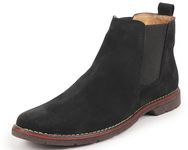 FAUSTO FST 3941 BLACK-37 Boys Black Suede Leather Outdoor Everyday High Ankle Classy Chelsea Boots (3 UK)