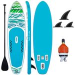 FunWater SUP Inflatable Stand Up Paddle Board 10'6" x 33" x 6" Ultra-Light Paddle Board with Paddleboard Accessories, Fins, Adjustable Paddle, Valve Adaptor