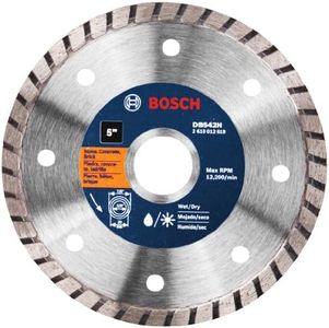 BOSCH DB542 Premium Plus 5-Inch Dry Cutting Continuous Rim Diamond Saw Blade with 7/8-Inch Arbor for Masonry, Silver
