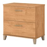 Bush Furniture Somerset 2 Drawer Lateral File Cabinet in Maple Cross | Small Office Storage Unit for Home or Commercial Spaces