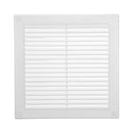 Vent Systems 250 x 250 mm / 10'' x 10'' Inch White Soffit Vent Cover - Flat Square Air Vent Louver - Grille Cover - Built-in Insect Screen - HVAC Vents for Bathroom, Home Office, Kitchen