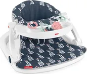 Fisher-Price Portable Baby Chair Sit-Me-Up Floor Seat With Snack Tray And Developmental Toys, Navy Garden