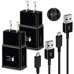 Swadaws Galaxy S7 Fast Charger Adaptive Fast Charging Wall Android Phone Tablet Charger Adapter Kit with Micro-USB Cable Compatible Samsung Galaxy S7 Edge S6 S5 S4 J7 J3 A6 Note 5 4 LG G4 K5 (2 Pack)