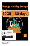 Orange Holiday Worldwide Prepaid SIM Card 20GB Internet Data for 30 Days in 4G/LTE | Data tethering Allowed | Calls & SMS | 1 Sim Card Holder + 1 Pin ( international sim, Asia America Europe )