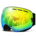 COPOZZ Ski Goggles, G1 OTG Snowboard Snow Goggles for Men Women Youth, Interchangeable Double Layer Anti Fog UV Protection Lens, Polarized Goggles Available (G1-Polarized Gold Lens (VLT 18.4%))