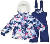 Arctic Quest 2-Piece Baby/Toddler/Kids Snow Suit - Water Resistant Girls Snow Pants & Ski Puffer Jacket, Navy Blue, 4