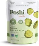 Poshi Sliced Dill Pickles with Sea Salt - Ready-to-Eat Premium Sliced Pickles, Ideal for Meal Toppers & Snacks, 6 Calories Per Pack, 10 Packs (2 oz Each)
