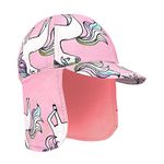 Gifts Treat Kids Legionnaires Hat, UPF 50+ Sun Protection Swim Cap Flap Hat in Unicorn Pattern for Kids, Quick Drying Boys Sun Hat with Neck Protection for Beach Seaside Pool, Unicorn, 2-4 years