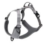 Dog Harness Adjustable Reflective No Pull Durable Pet Vest Car Trip Outdoor TLH6071(Gray,M)