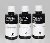 Compatible Inkjet Refill Ink for HP Ink Tank GT53xl Black Ink Bottle Series Replacement Ink for HP 310,315,319,410,415,419,450,510,550,610,GT5810 GT5820,GT5811 Printer (Black 135ml 3pc)