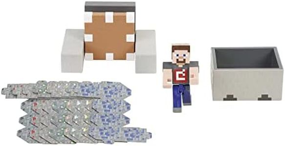 Minecraft coffret Wagonnet, figurine Steve et accessoires, jouet d’action et d’aventure pour enfant inspiré par le jeu vidéo, GVL55