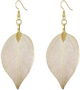UMTNOR natural real leaf NA Yellow Gold