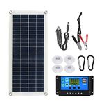 Solar Panel Kit-BUZHI Portable 300W Solar Flexible Panel Kit 12/24V Switch USB Charging Interface Solar Board with Controller Waterproof Solar Cells for Phone RV Car