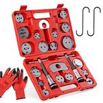 Orion Motor Tech 24pcs Brake Caliper Tool, Heavy Duty Brake Caliper Compression Tool Caliper Piston Tool for Brake Pad Replacement Reset, with Thrust Bolt Assemblies Retaining Plates 18 Disc Adapters