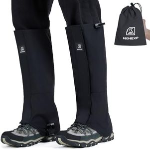 HIGH EXPERIENCE Leg Gaiters 100% Waterproof Adjustable Shoe Snow Boot Guard Gators for Hiking Shoe Cover Hunting Snowshoeing Climbing Walking for Women Men (Black)