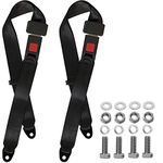 AIYMO 2 Point Adjustable Seat Safety Belt (New 2021) Harness Kit Single Double Seat Lap Seatbelt Universal for Go Kart UTV Buggie Club Vehicle Truck Black