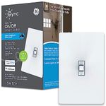 GE Lighting 93105376 C by GE On/Off Smart Switch Toggle Style, White, Wi-Fi, Alexa and Google Assistant Without, Works with HomeKit with Hub, Neutral Wire Required, Single-Pole/3-Way Replacement