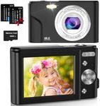 Digital Camera, AOLLONNA FHD 1080P Digital Camera for Kids with 32GB SD Card 16X Digital Zoom, Compact Camera Portable Mini Camera for Teens Students Boys Girls Seniors(Black)