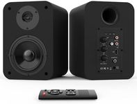 BESTISAN Bluetooth Bookshelf Speakers,Bookshelf Active Speakers with Optical/RCA/Coax/USB Input for TV, Turntables, 50W RMS Home 2.0 Neared Field Audio Speakers with Speaker Out, (Pair, Black), (SR04)