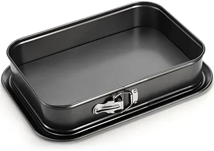 SOUJOY Springform Cake Pan, Non-stick Cheesecake Pan, 14 x 9 Inch Large Rectangle Cake Pan with Removable Bottom, Ice Cream Cake Bakeware, Black